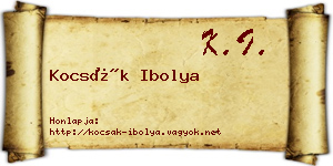 Kocsák Ibolya névjegykártya