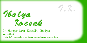 ibolya kocsak business card